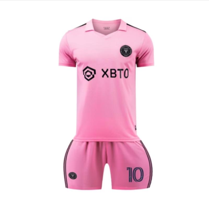 Kids Miami Messi Soccer Jersey, ANUTETOUNI® Polyester Pink Athletic Gear
