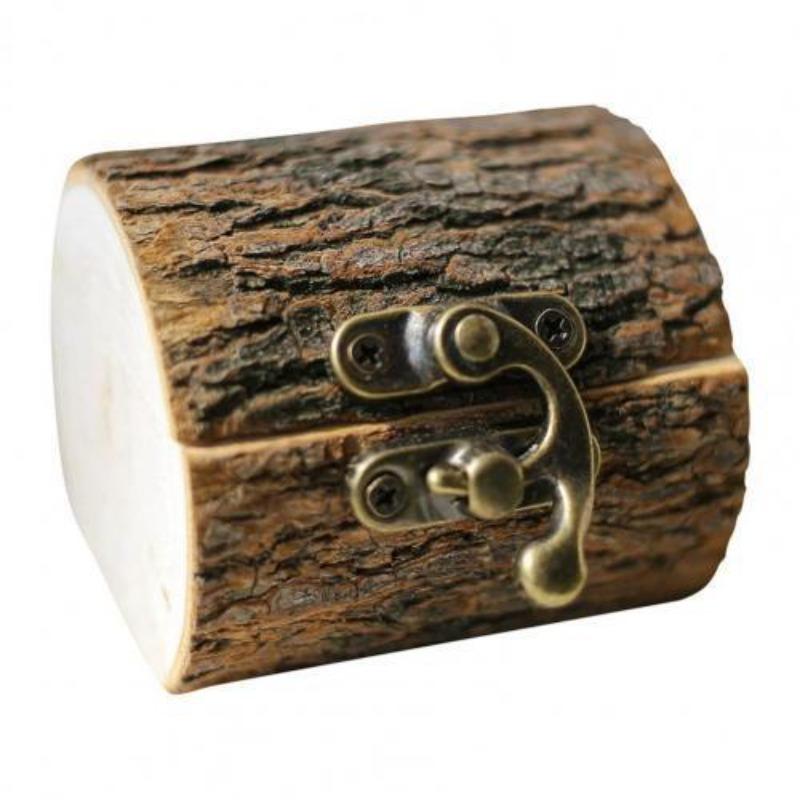 Creative Ring Box Wooden Handmade Crafts Rustic Jewelry Storage Holder Personalized Ring Bearer Box Wedding Gifts
