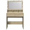 Makeup Table with LED Lighting Sonoma Oak Finish 80 x 41 x 134.5 cm