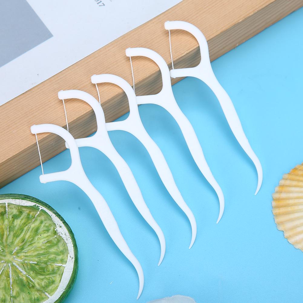 500 Stück Einweg Zahnseide-Stick Zahnfleckenentfernung Zahnseide Mundpflege-Werkzeug