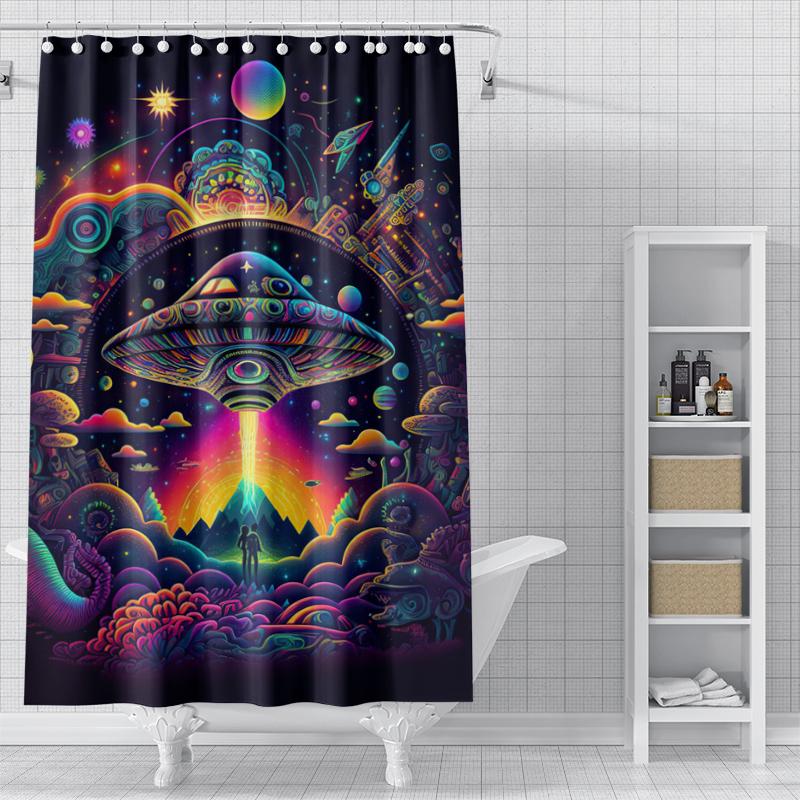 Magic Forest Shower Curtain Washable Dirt-Resistant Shower Head waterproof Polyester Bath Curtain For Home Decor