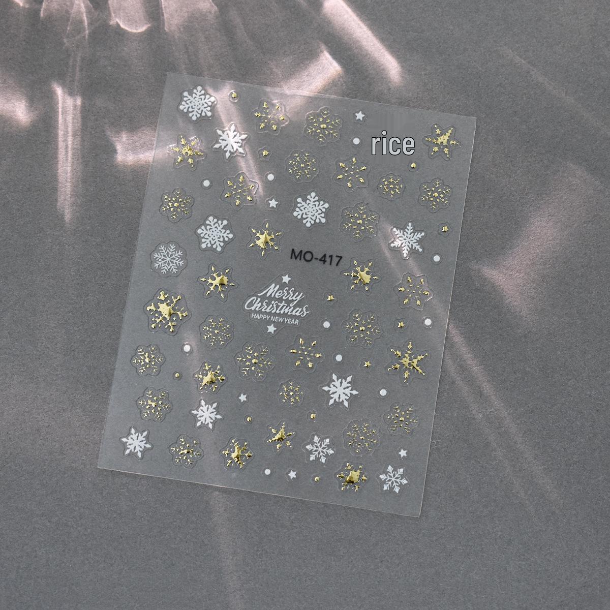 

Тисненые наклейки для ногтей «Снежинки» - Зимние самоклеящиеся декали