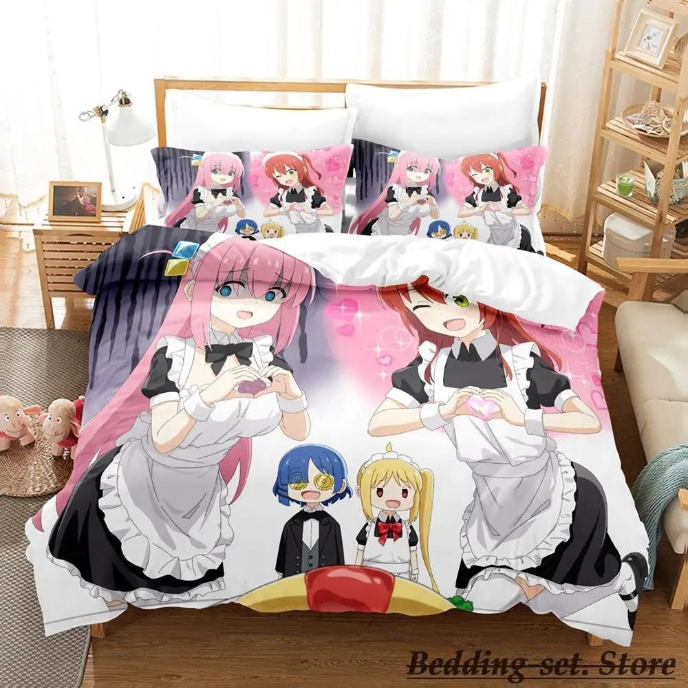 Gotou Hitori Bedding Set Single Twin Full Queen King Size Bed Set Adult Kid Bedroom Duvetcover Sets Anime parure de lit Bed