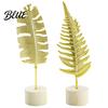 Soft Desktop Decoration Gold Leaf/Feather Ornaments with Weighted Round Base Metal 3D Lightweight Leaf Decor for Home Office Gift And Display Accents