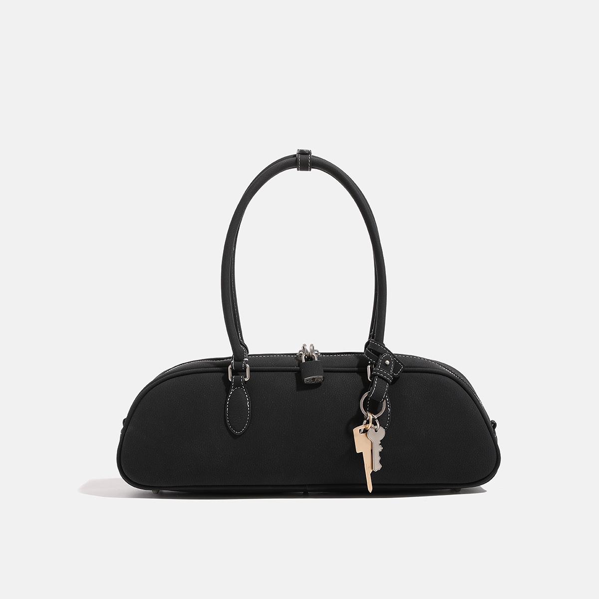 

Зимняя сумка через плечо нишевого дизайна 2024 года большой вместимости - Элегантная сумка-подушка для通勤 чёрный