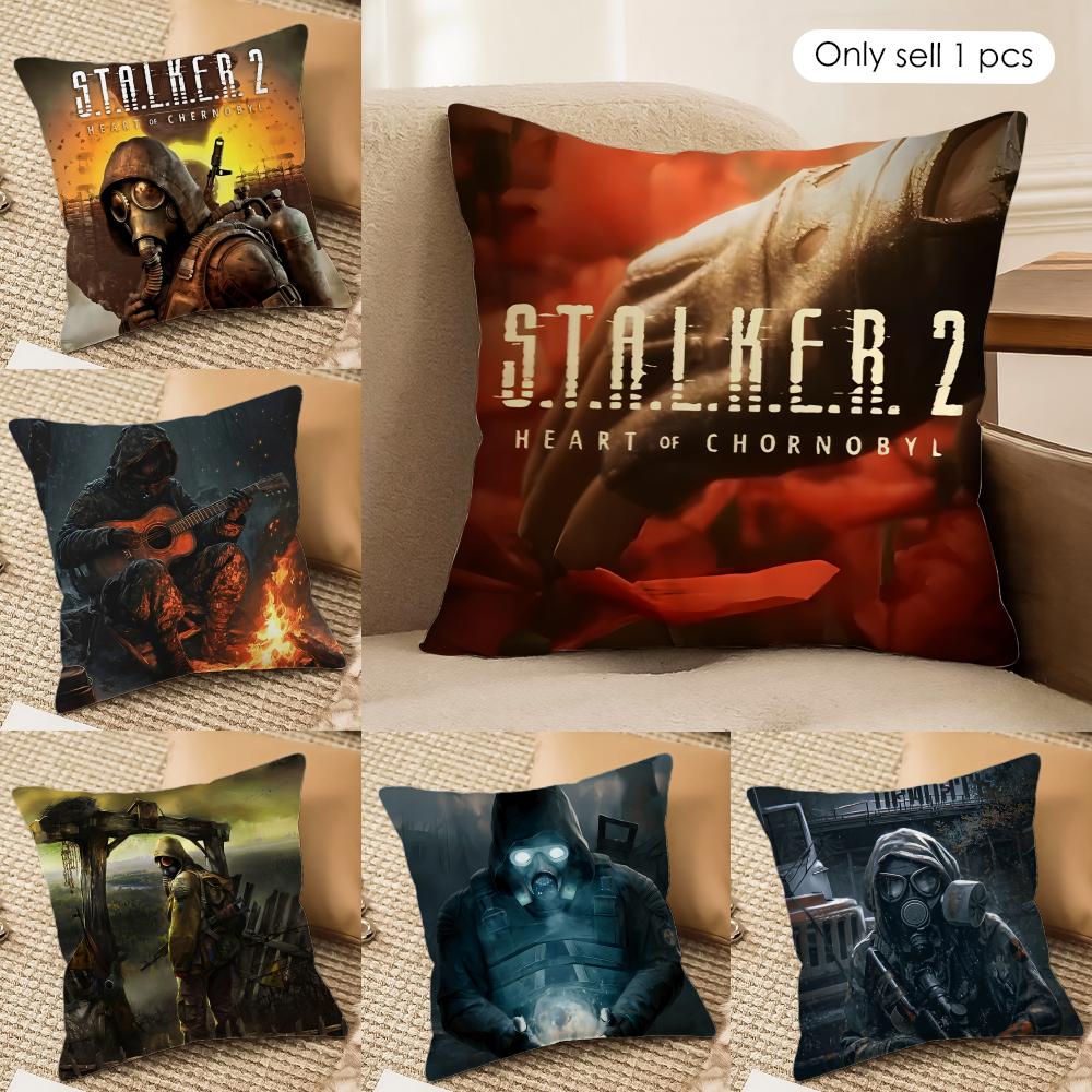 S-Stalker 2 Cool Game Cushion Cover Silky Short Plush Invisible Zipper Dustproof Sofa Pillow Case For Home Decor