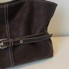 Womens Casual PU Leather Tote Bag Belt Buckle Detail Stitch Accent Large Capacity Minimalist Daily Bag for Commute Travel Everyday Use Durable