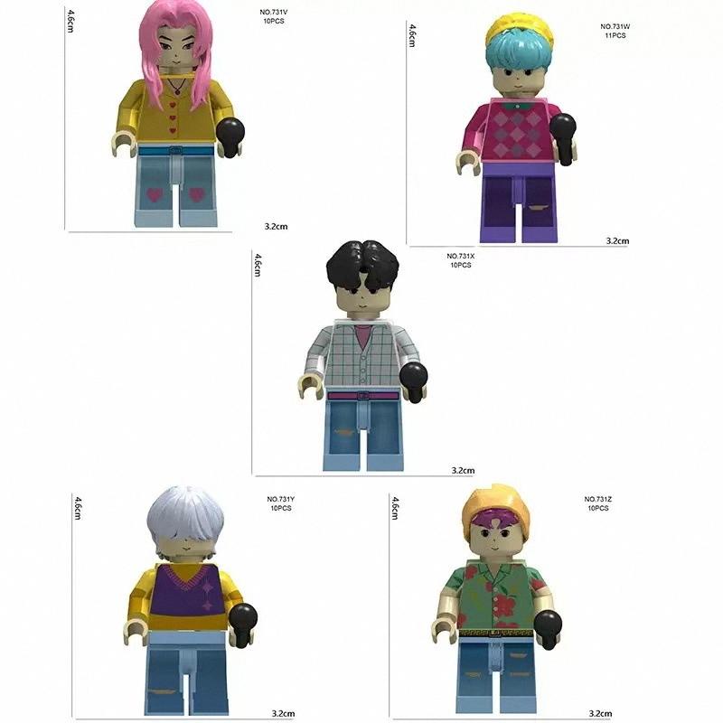 New  8pcs K-POP Demon Hunters Building Blocks Cute Mini Action Figure Head Assembly Toy Children's Educational Christmas Gift