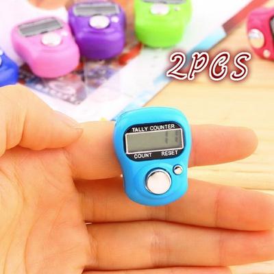 2PCS Mini Marcador de Pontos e Contador de Dedos de Linhas LCD Eletrônico Digital para Ferramenta de Costura Tricô Tecelagem