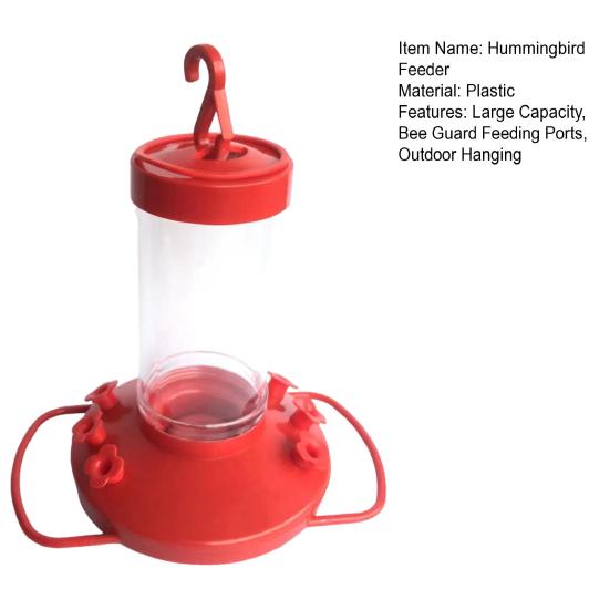 Hummingbird Feeder Outdoor Hanging Wildbird Feeder with 6 Bee Guard Feeding Ports