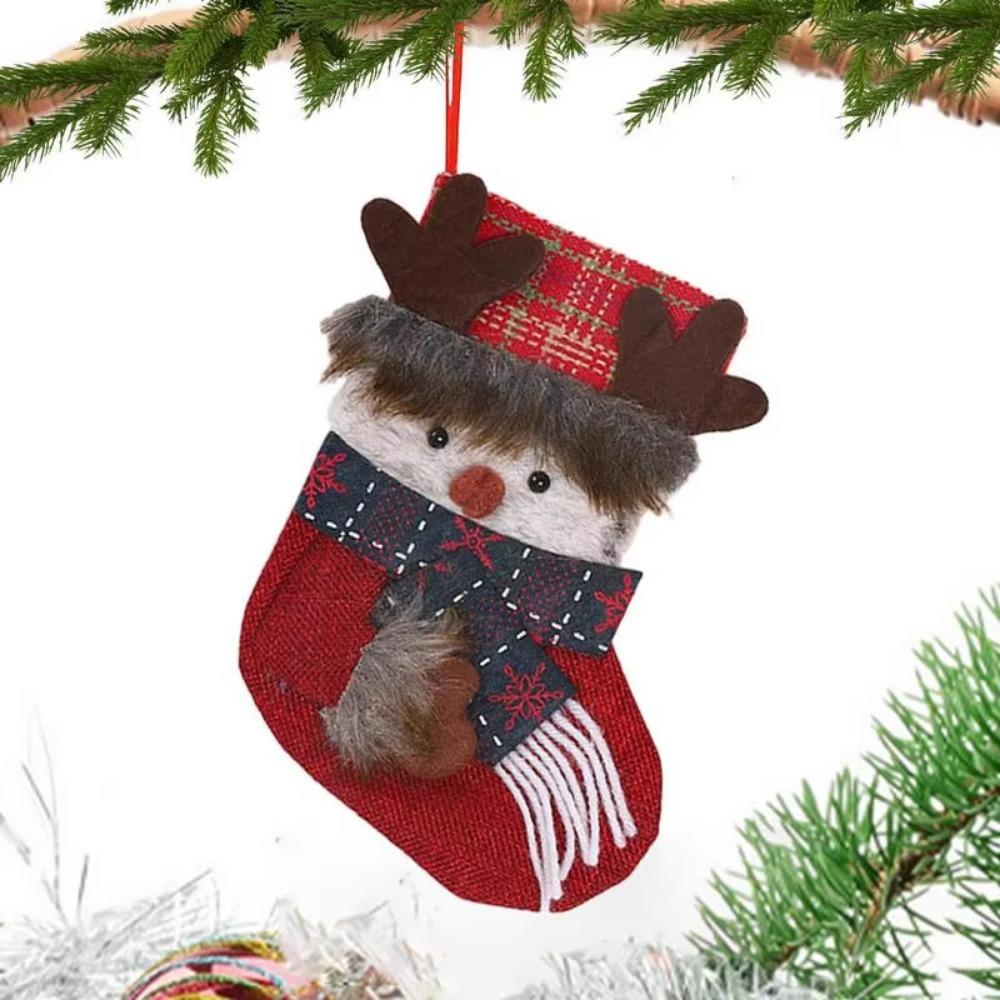 Handmade Christmas Sock Hanging Ornaments Cartoon Christmas Tree Pendant  Xmas Tree Decor