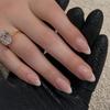Le Fan Polka Dot French Wearable Short Almond Flower Bow Nail Art Tips False Nails