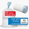 Extra Large Thickened Drawstring Garbage Bags, Tear-Resistant Portable for Home Kitchen Dorm, Heavy-Duty Household Trash Bags RQSL-BH-2519-51