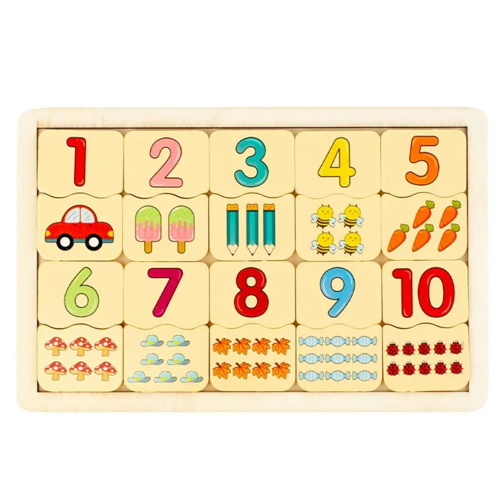 Kids Number Animal Cognitive Matching Puzzle Montessori Concentration Memory Training Wooden Educational Toys for Children