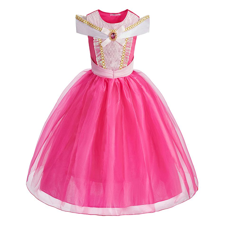 Children New Elsa Costume Little Girls Princess Cosplay Birthday Sequin Maxi Dresses Cinderella Rose Red Performance Ball Gown