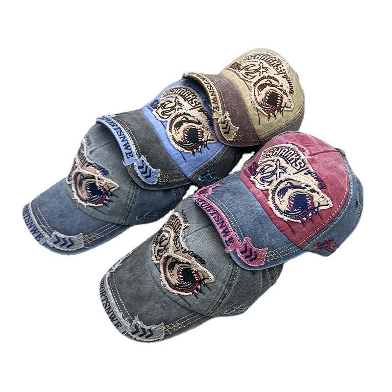 Kappe Baumwolle Mode Haifisch Stickerei Lässig Schirmmütze Für Damen Snapback Hip Hop Kappen Für Männer Und Frauen Gorras Cntang Herren Baseball