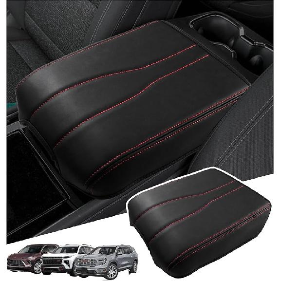 Center Console Armrest Cover Compatible With2024-2026 Chevy Traverse/2024-2026 GMC Acadia/2025-2026 Buick Enclave Interior Accessories, Leather