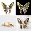 Butterfly Jewelry Pin With Drop Oil Craft For Fashion Females