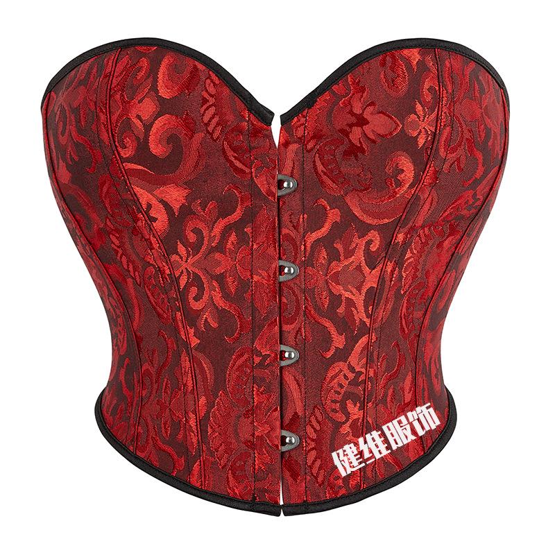 Vintage Fishbone Corset Crop Top: Drawstring, Waist Cincher, Tummy Control, Backless, Short Court Bodysuit with 4 Hooks.