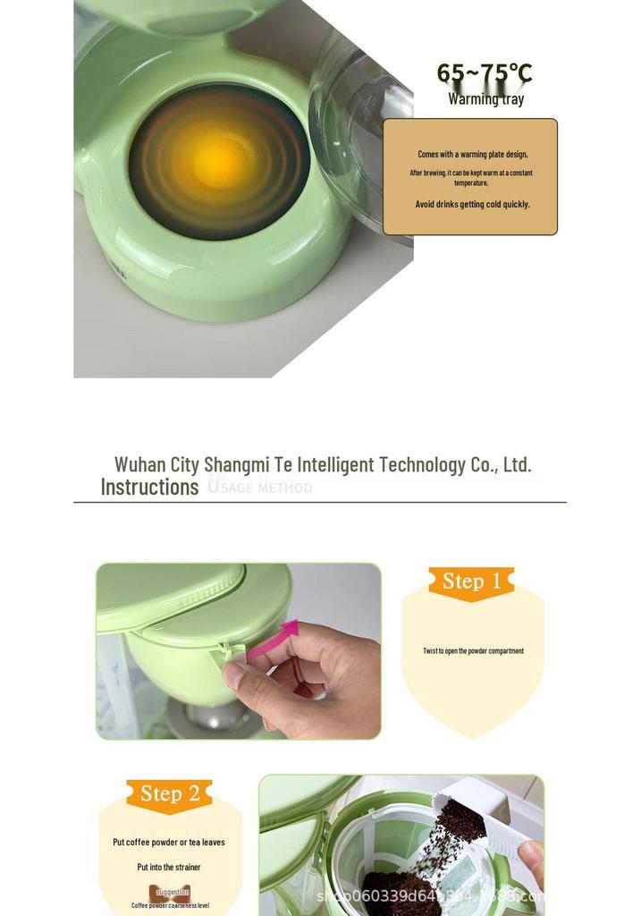 Compact Automatic Drip Coffee & Tea Maker for Home & Office