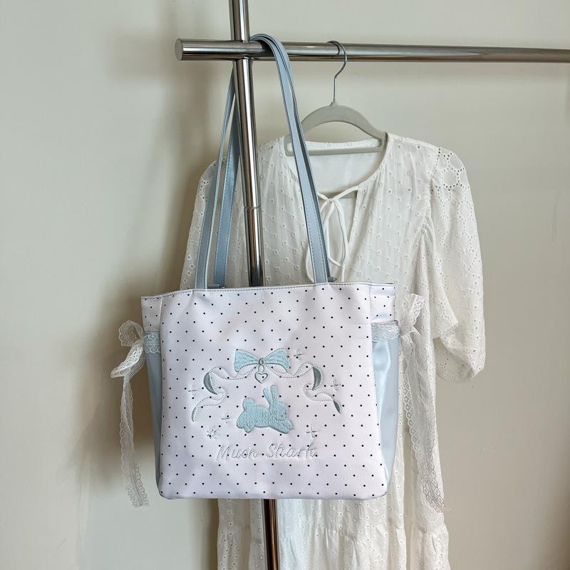 

Korean version of casual simple messenger bag female season new trend cute girl shoulder bag Mori cartoon backpack синий