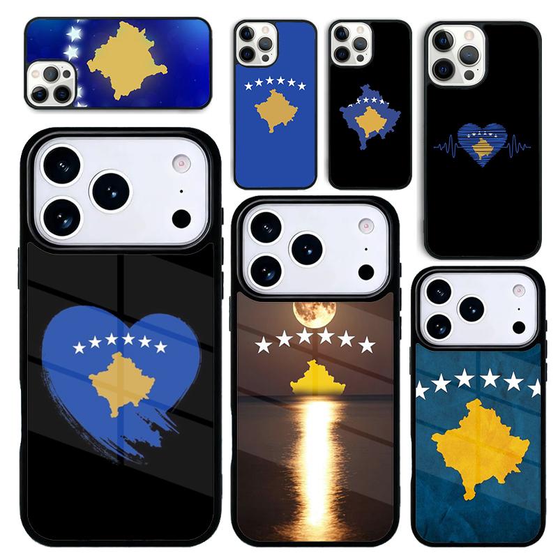 Capa Case for iPhone 17 Air 16 Pro Max 15 Plus 11 13 Mini 14 12 Back Phone Cover Kosovo Flag