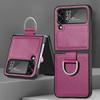 Fall Protection Ring Holder Leather Case for Samsung Galaxy Z Flip 4 5 6 flip6 Flip5 Flip4 Flip3 Flip 3 2 1 5G Zflip4 Cover