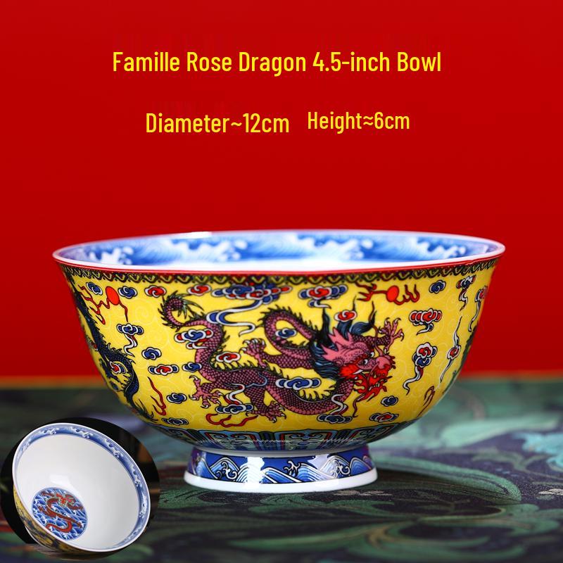 Jingdezhen Ceramic Rice Bowl: High-Foot, Enamel Color, Longevity Design