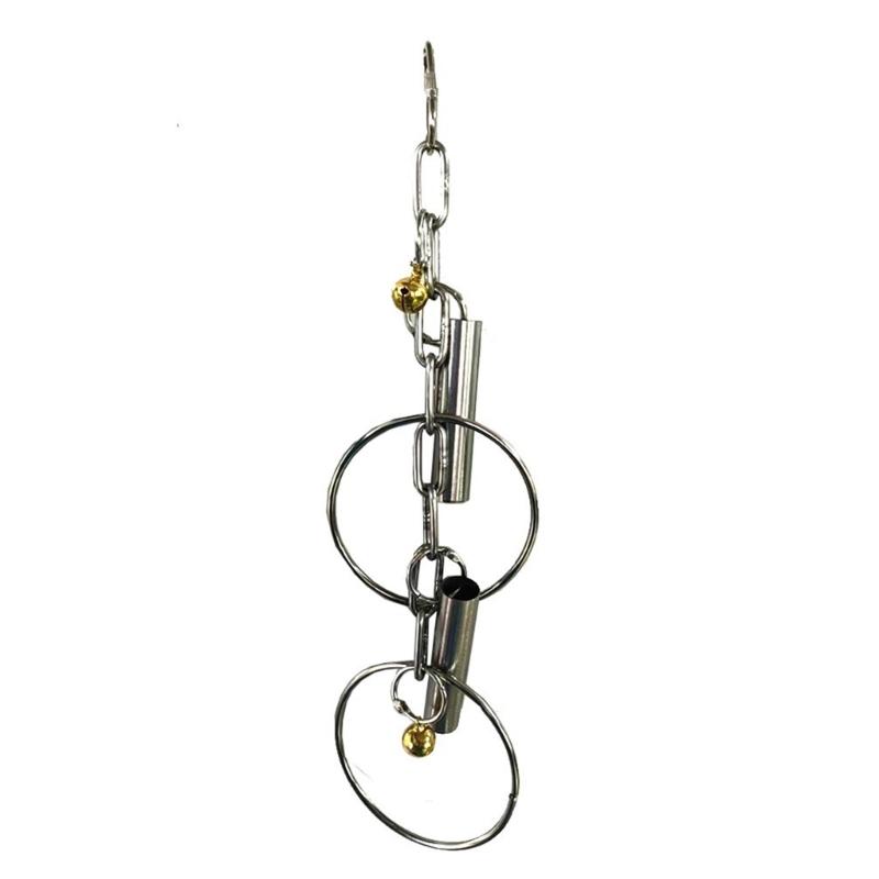 Stainless Steel Bird Swing Toy For Small Parrots Safe Chewable Chain Perch With Metal Materials