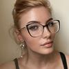 Cat Eye Color Block Frame Clear Lens Glasses Fashion Computer Glasses Optical Spectacles For Women