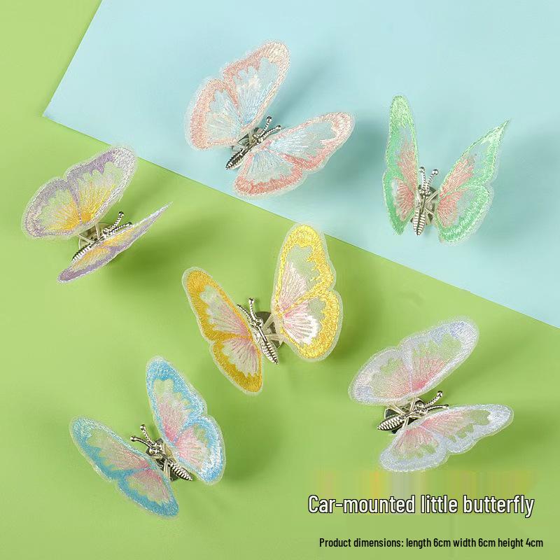 3D motýlek jako ozdoba do auta - Roztomilá samolepicí dekorace interiéru pro dívky