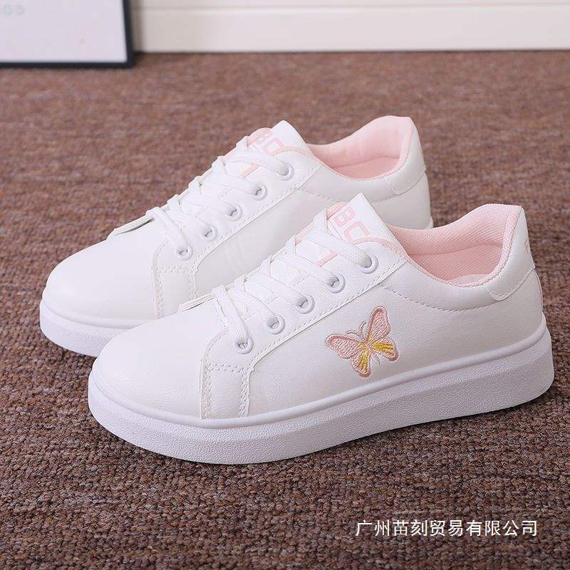 Embroidered small butterfly thin board shoes flat sneakers