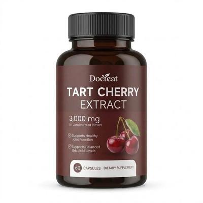 Docteat Sauerkirsche Extrakt 3.000 mg - Kapseln zur Unterstützung von Gelenken & Harnsäure (60 zählen)