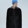 DIAGONAL ANGORA BEANIE (blue)