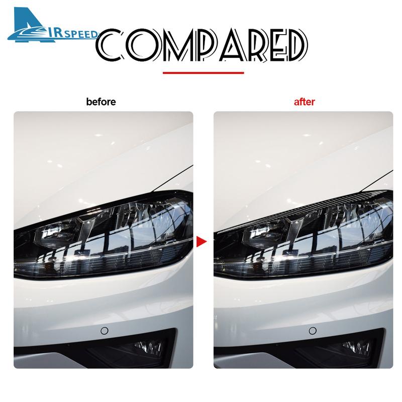 Carbon Fiber for Volkswagen VW Golf 7 MK7 GTI 2013-2017 Car Headlamp Headlight Cover Trim Eyelids Eyebrow Sticker Accessories