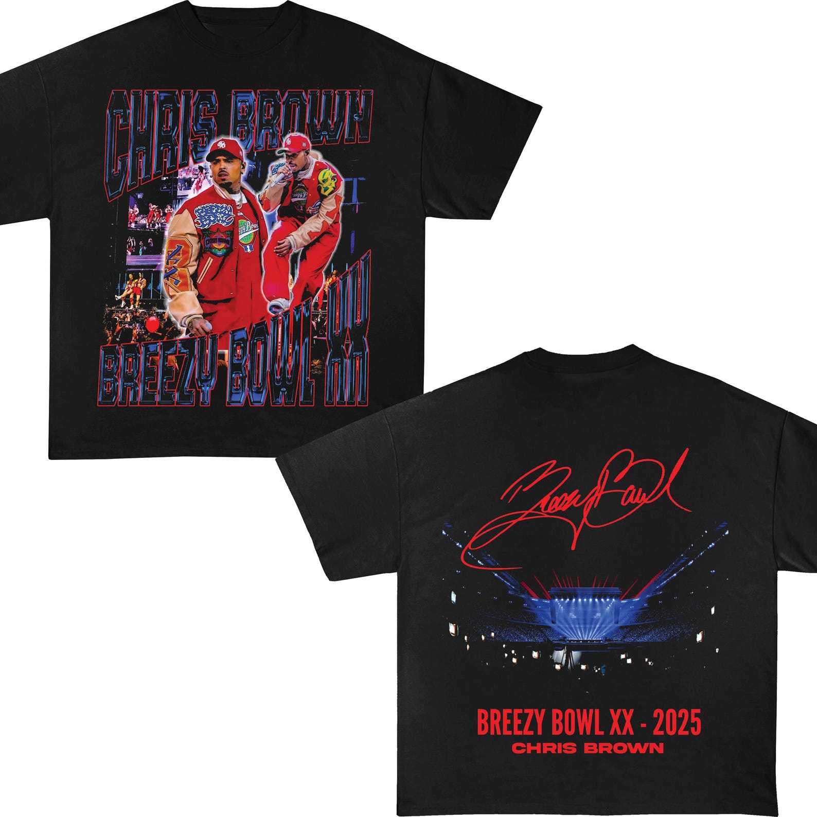 Chris Brown Tour tee, Chris Brown Breezy Bowl XX Tour 2025 TShirt Chris Brown shirt Middle Finger TShirt tour 2025 4XL