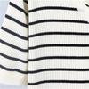 Women's Summer Short Sleeved Casual Knitted Striped Dress Tassel Mid Length Dress