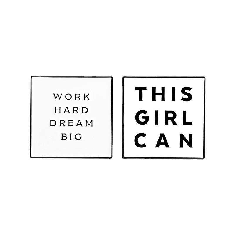 Chic This Girl Can Brooch Pin Modern Alloy Enamel Badge Perfect For Occasion Every
