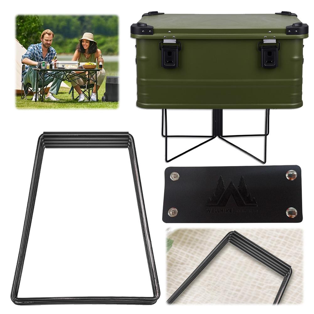 Camping Foldable Metal Stand Carbon Steel Aluminum Alloy Box Stand Organizer Box Folding Stand for Travel Cooking