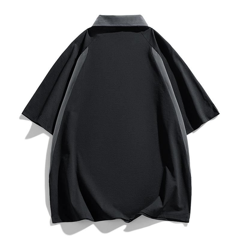 Flip Collar Short Sleeved Men's Summer Quick Drying T-shirt for Men's Fitness, Running, Leisure Sports, Half Sleeved Loose Polo Shirt