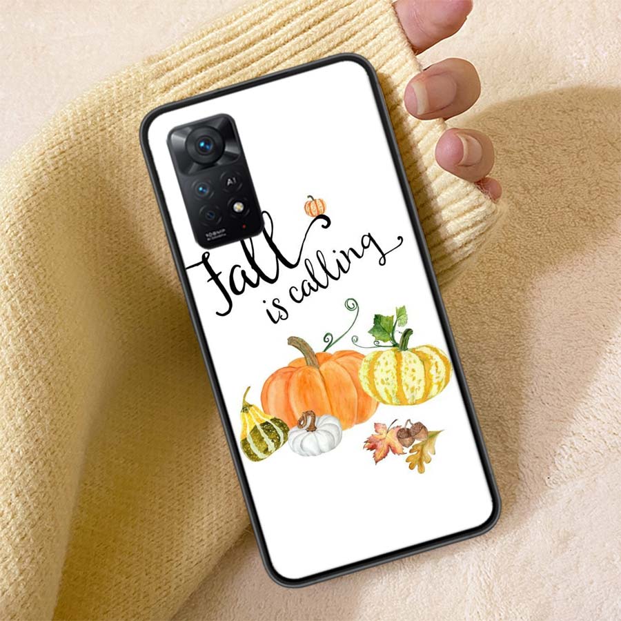 Pumpkin Happy Fall Phone Case For Redmi 13C 14C Note 14 13 Pro Plus 5G Clear Capa 12 12C 10A 10C 10 9A 9C 9T 9 8 Pro Cover TPU S