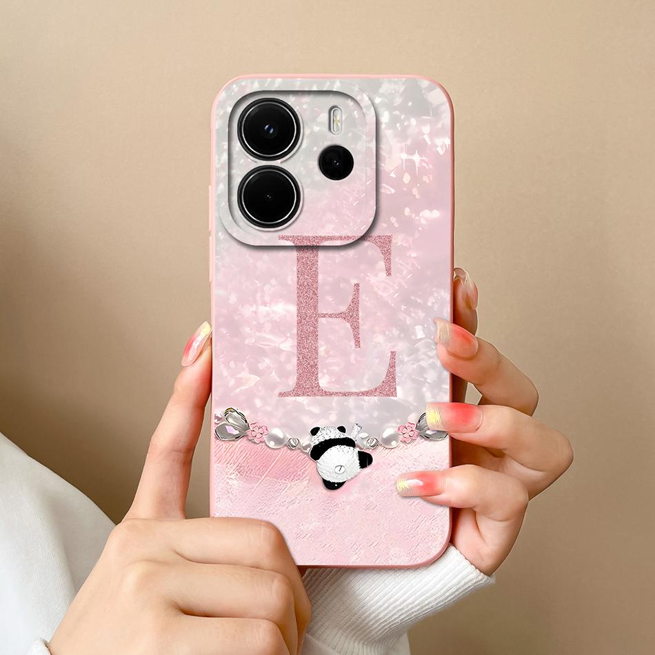 

Lovely Letters Case For Redmi Note 14 4G Europe Version Full Protection Phone Bumper For Note14 4G Shockproof Back Cover Coque Note14-4G-Europe