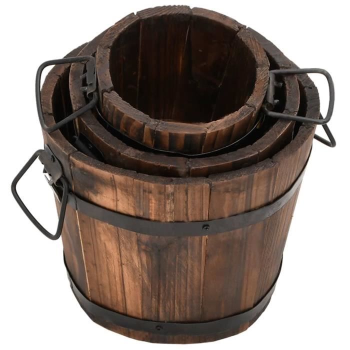VidaXL Ensemble de jardinière godet 3 pcs bois massif de sapin 363362