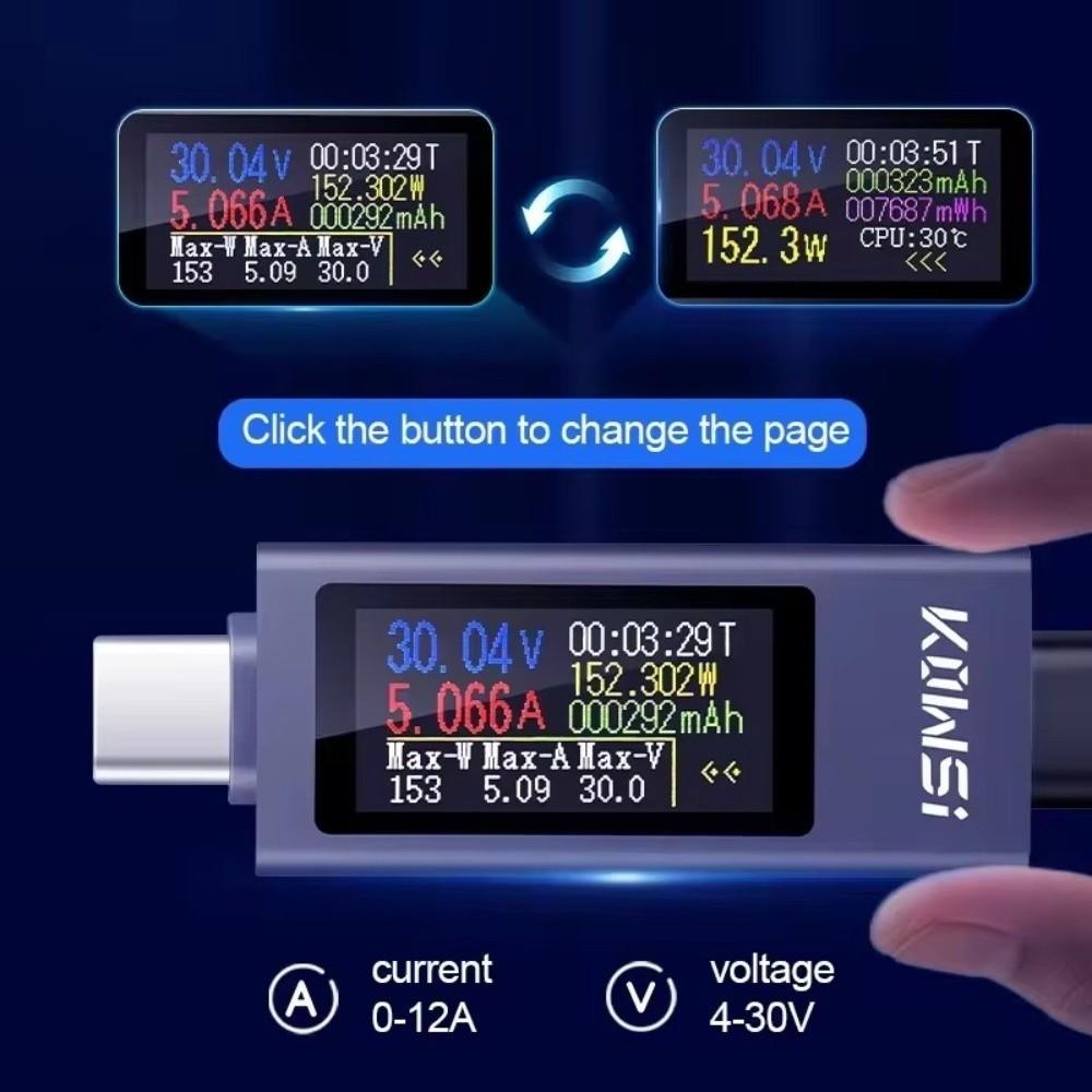 Multi-function Current Voltage Power Meter DC 4-30V DC Power Meter  Battery Testing