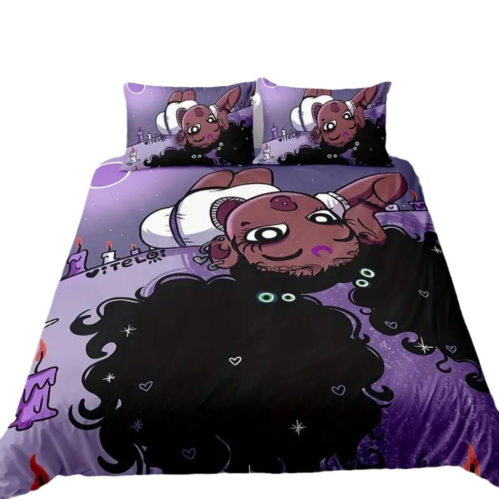 Bedding Digital Printing Three-Piece Set African Girl Pattern Printing Quilt Cover Home Textile Batch