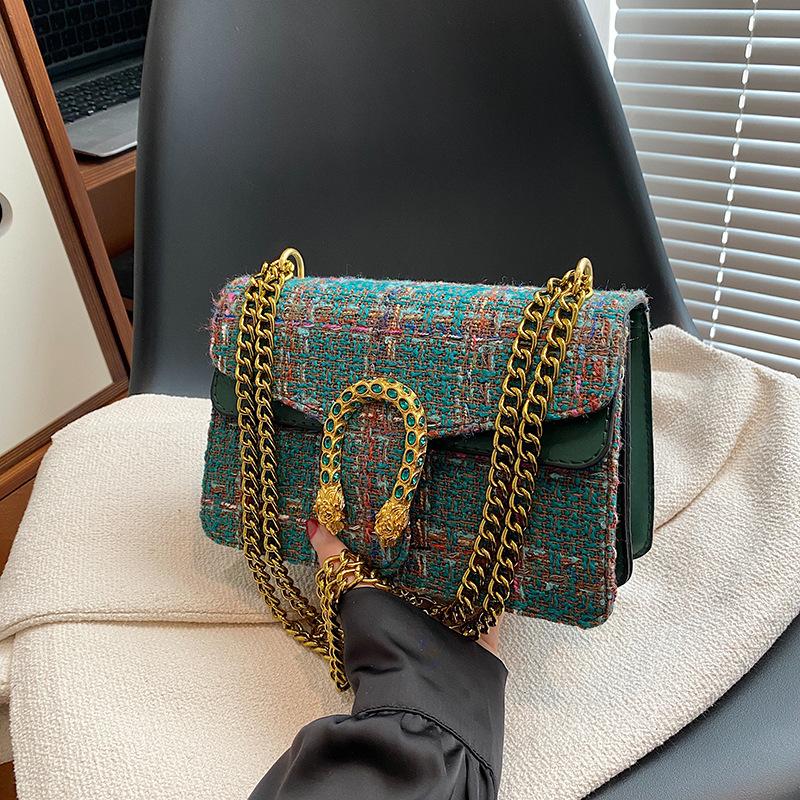 Women's  New Fashion Dionysus Bags Classic Single Shoulder and Cross - Body Small Square Bags with Chains