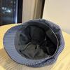 Korean Style Fine Plaid Beret Solid Color Spring Painter Cap Versatile Ruffle Octagonal Hat  Work