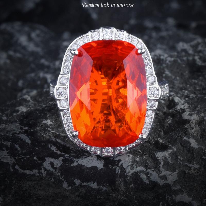 BELLA BOX Schwere Schwere Karat Hohe Carbonstone Anhänger Halskette Retro Luxus Voller Diamant Fanta Ring Farbe Farbe Schatz Set Ohrringe