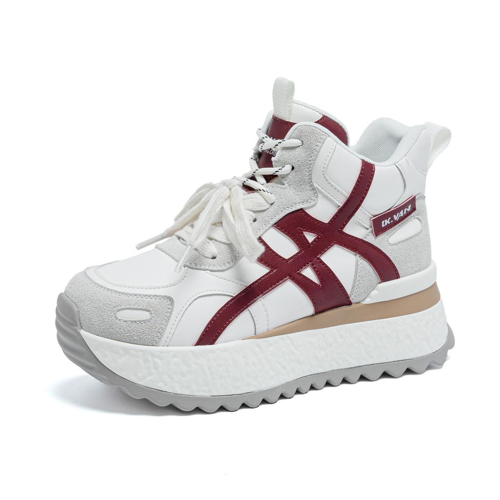 Thick-soled high-top Forrest Gump shoes New autumn lightweight leather breathable sports and leisure dad shoes