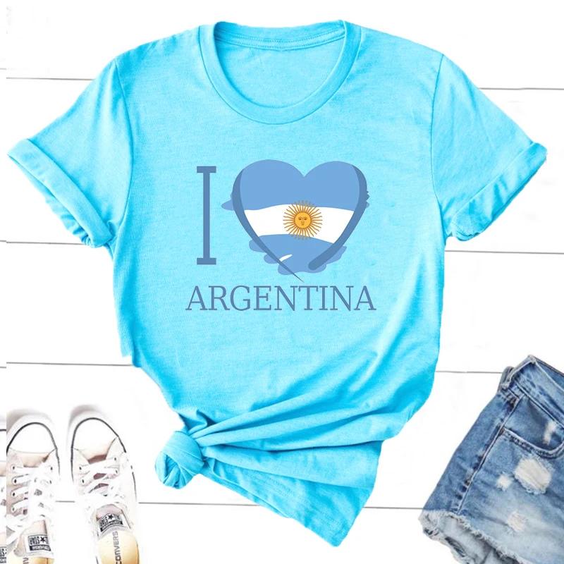 I Love Argentina Tshirts Women Unisex Casual Argentine T Shirt O Neck T Shirts Oversized Argentinian Flag Graphic Tees Clothes